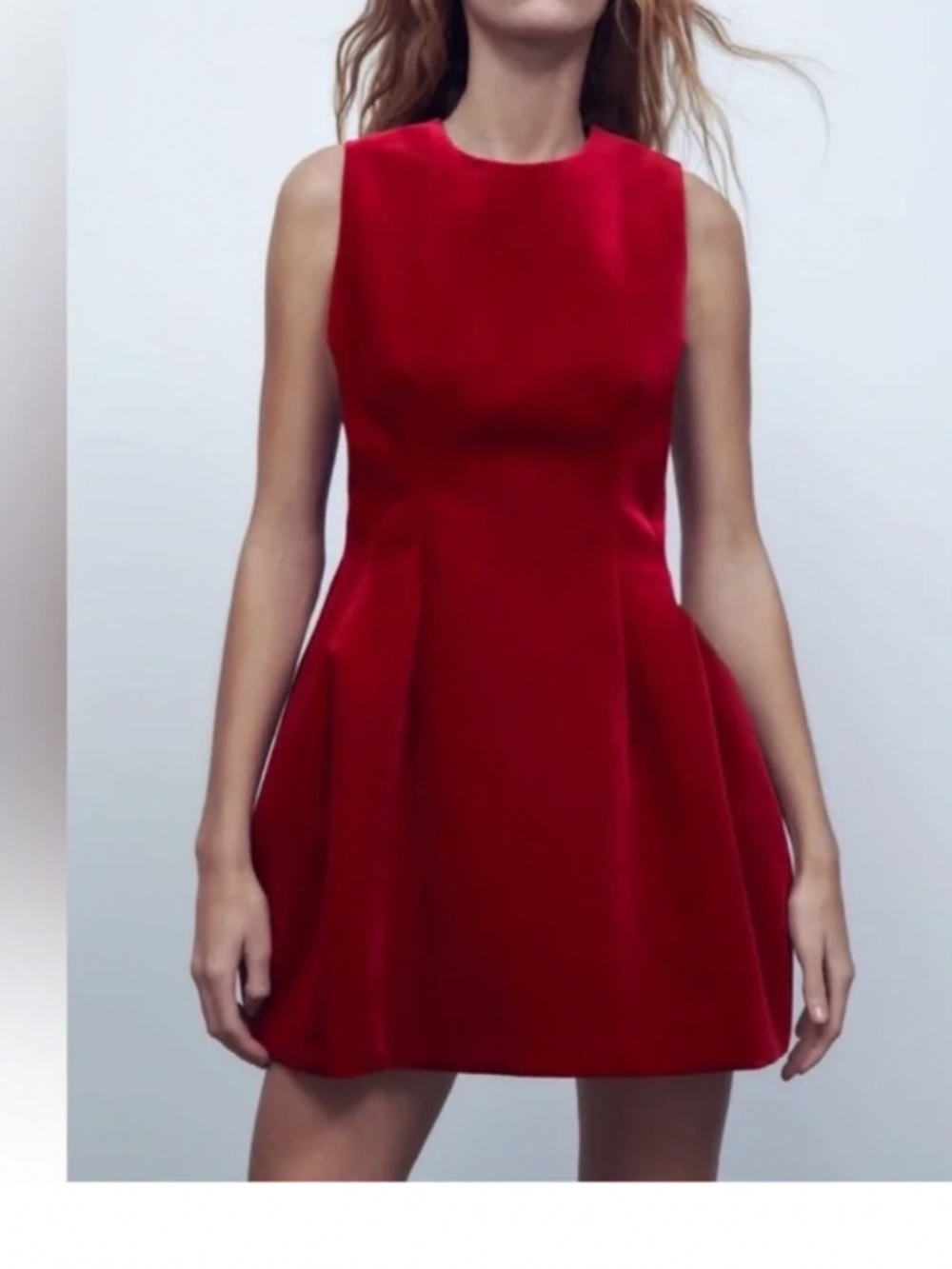 Zara Red Velvet Dress
